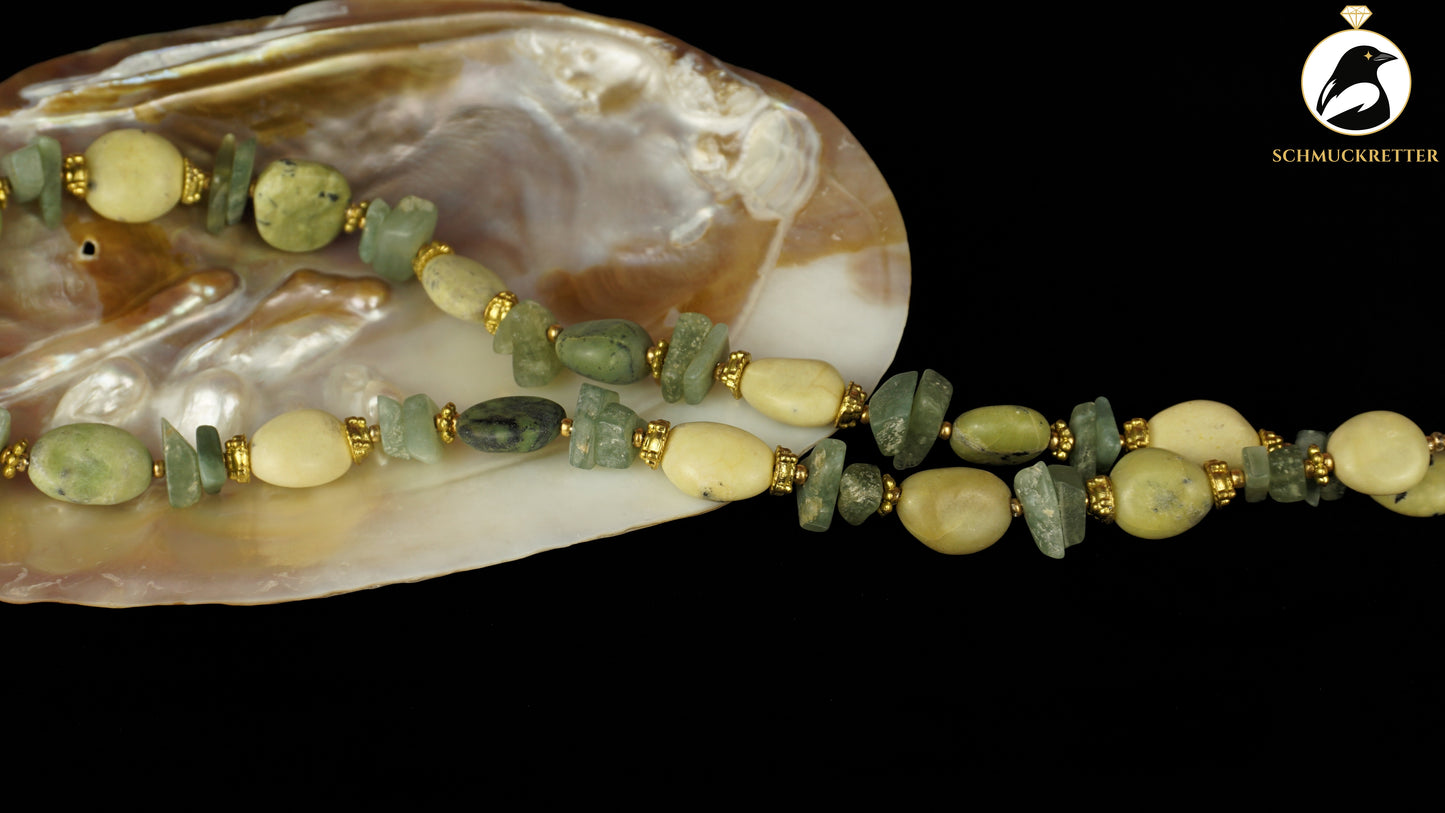 Kette 'Kiwi Harmony' - mit Aventurin & Serpentin, SALE