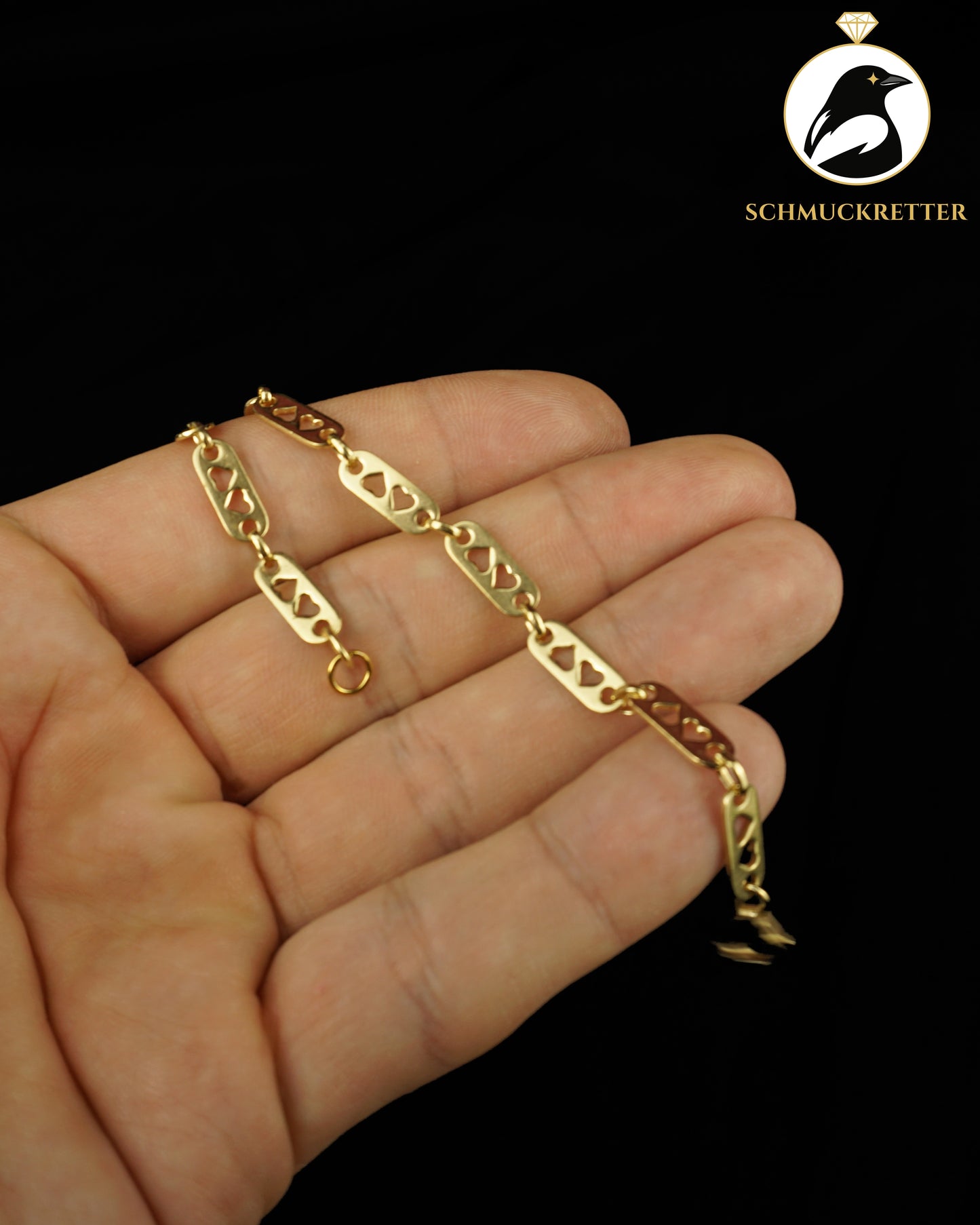 Herzchen-Armband aus vergoldetem 925 Silber