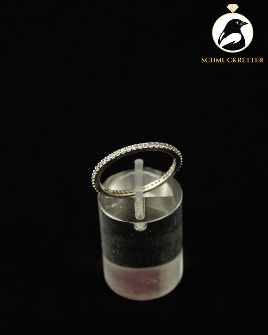 Zarter Memory-Ring mit Zirkonia aus 925 Silber, Gr. 56