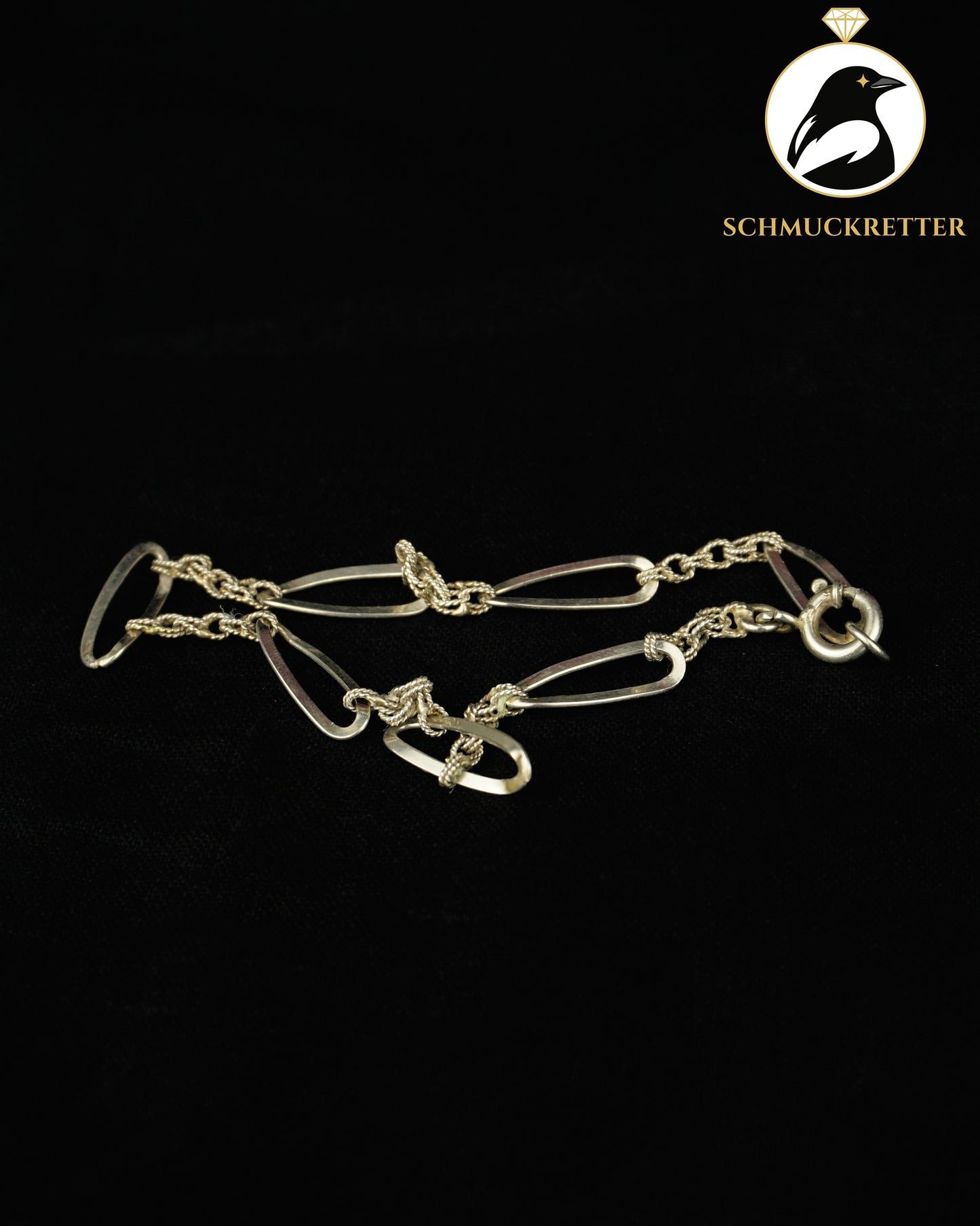 Ausgefallenes Figaro-Ankerarmband aus 835 Silber