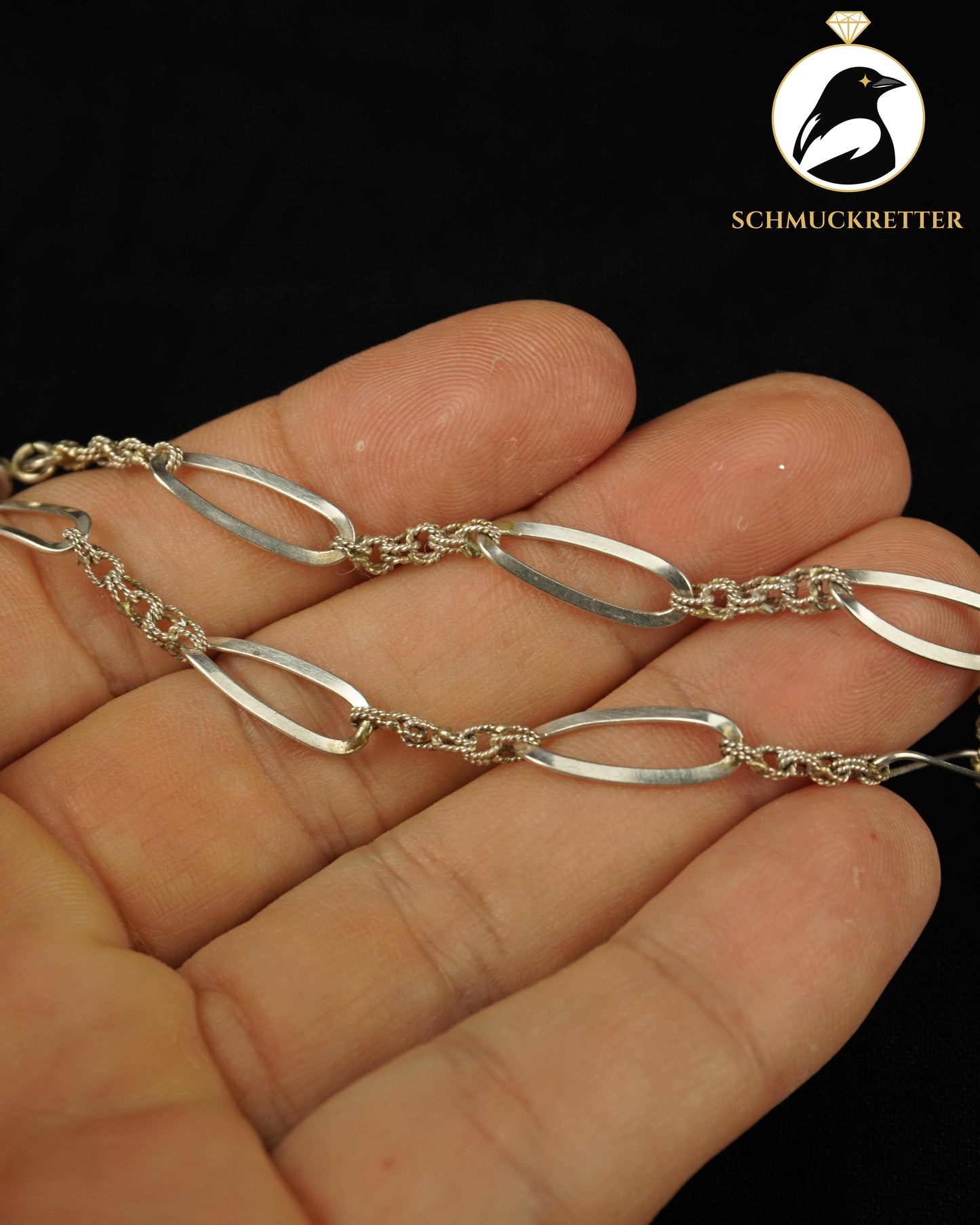 Ausgefallenes Figaro-Ankerarmband aus 835 Silber