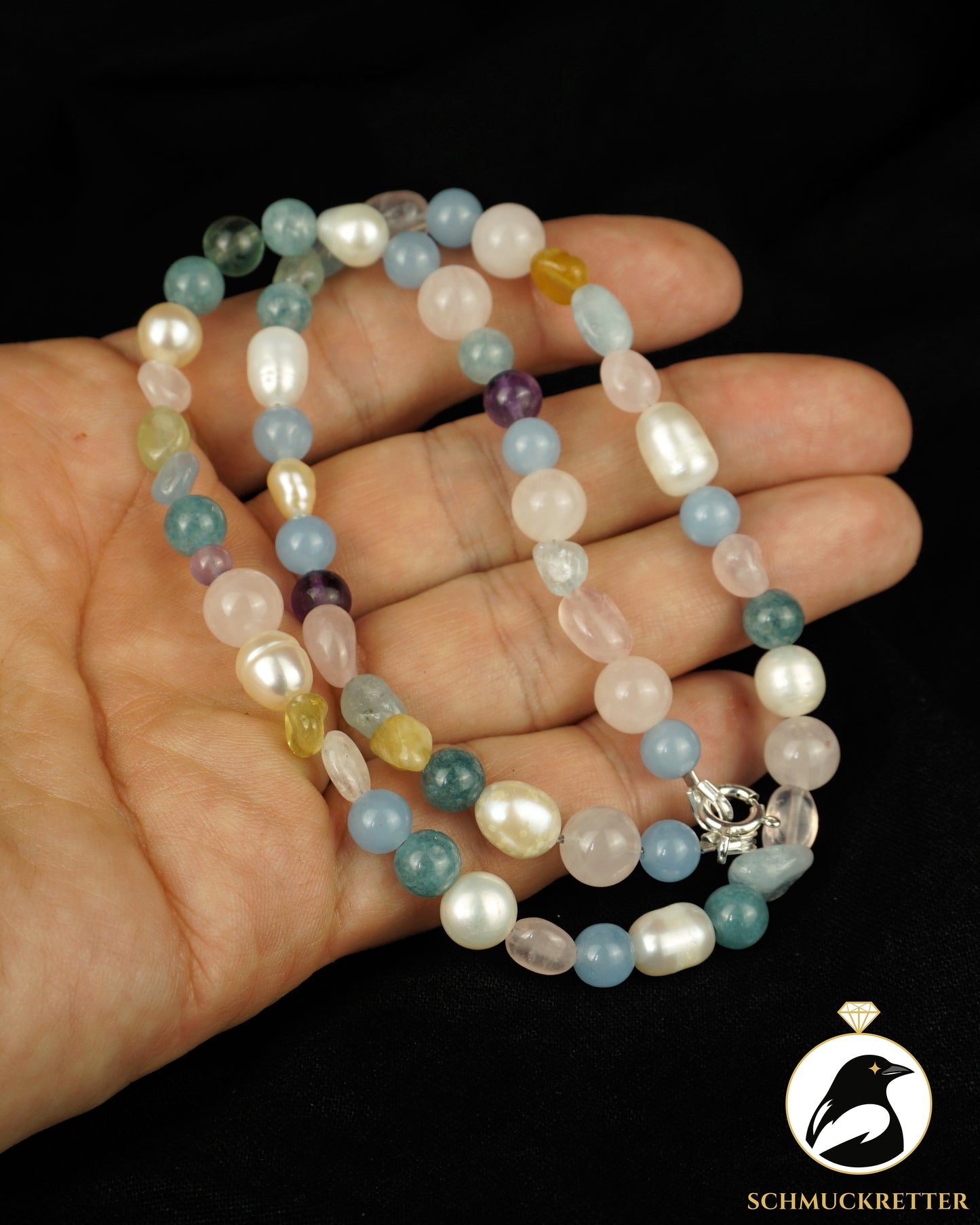 Pastellwolke: Armband, Kette und Ohrringe im Set - 925 Silber (Unikat)
