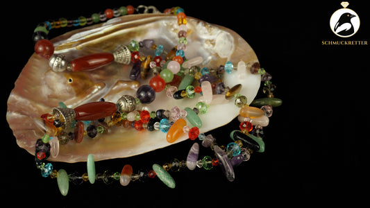Collier 'Farbkarussell' - mit Aventurin, Rosenquarz, Amethyst, SALE