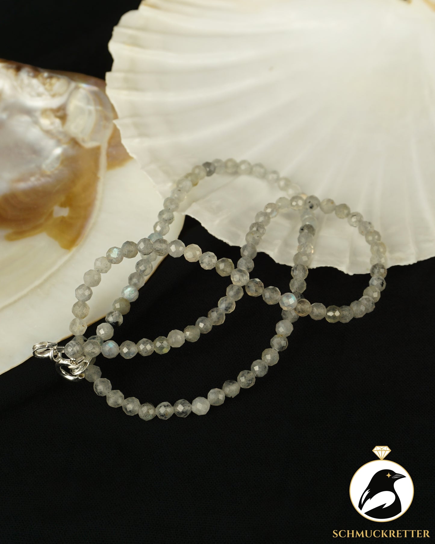 Facettierte Labradorit Kette mit 925 Silber Verschluss