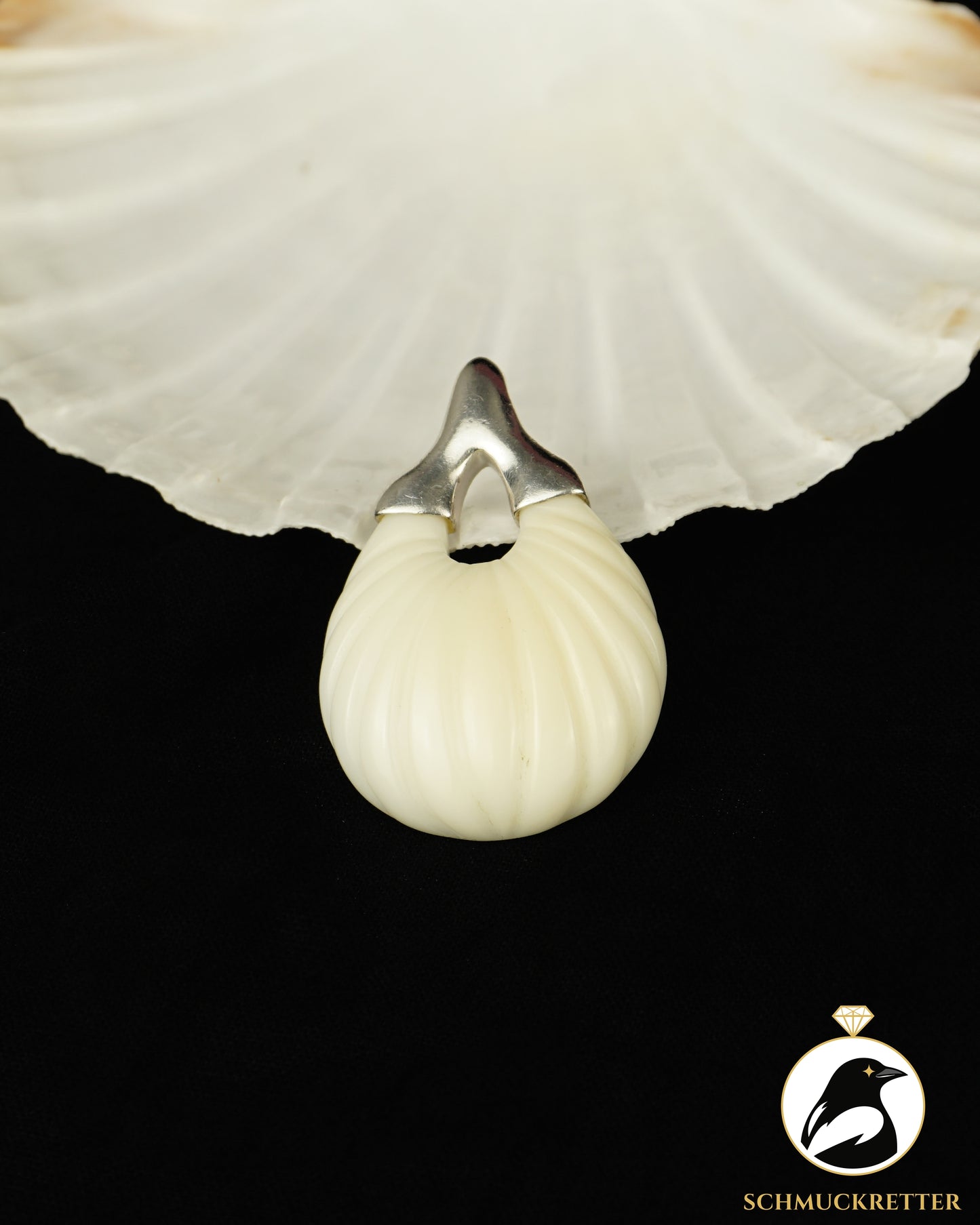 Großer Anhänger aus 925 Silber mit Bein / Knochen