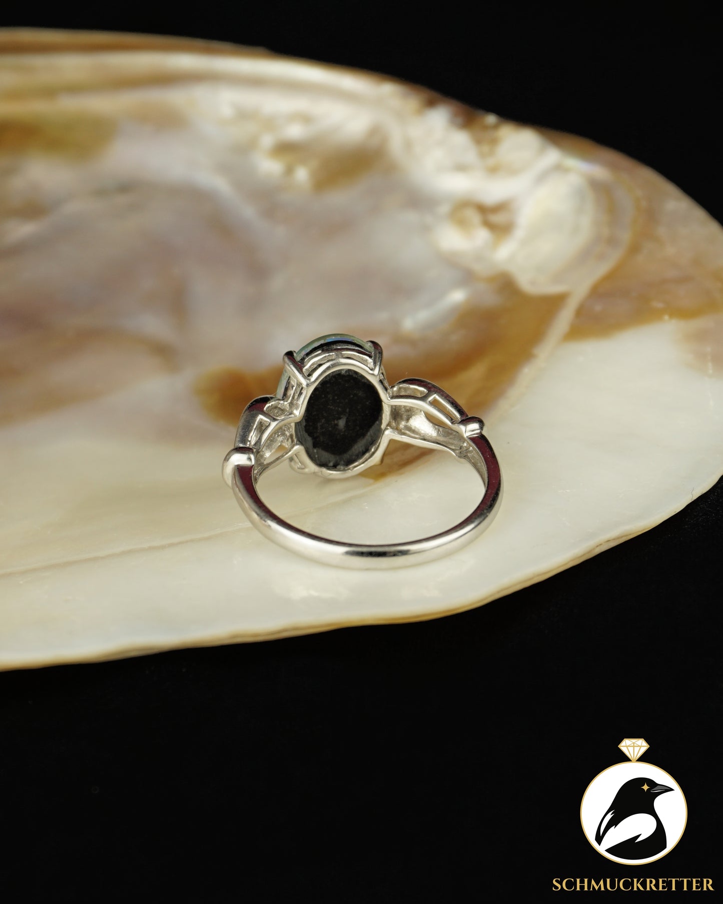 Ring mit Mosaikopal aus 925 Silber, Gr. 60