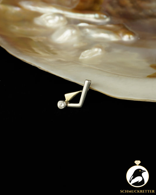 Anhänger aus 925 Silber mit Zirkonia, teilvergoldet