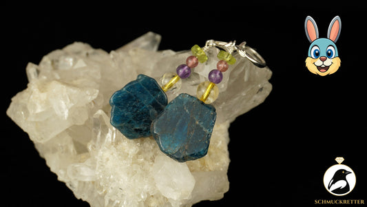 Ohrringe 'Tiefseetanz' aus 925 Silber - mit Apatit, Rutilquarz, Peridot, Turmalin, Amethyst