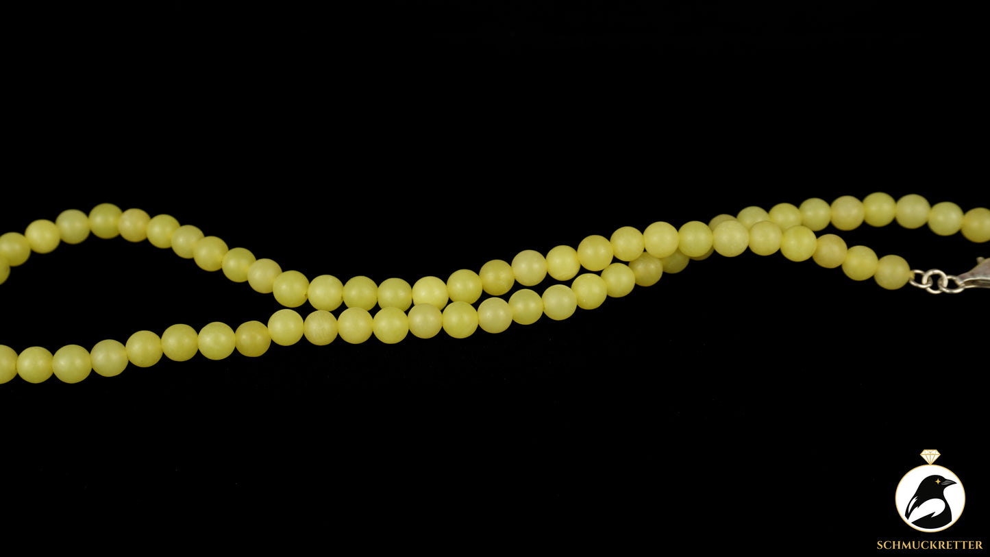 Kette aus Serpentin mit 925 Silber Verschluss, SALE