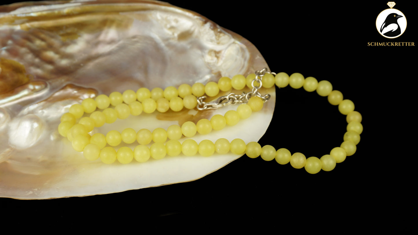 Kette aus Serpentin mit 925 Silber Verschluss, SALE