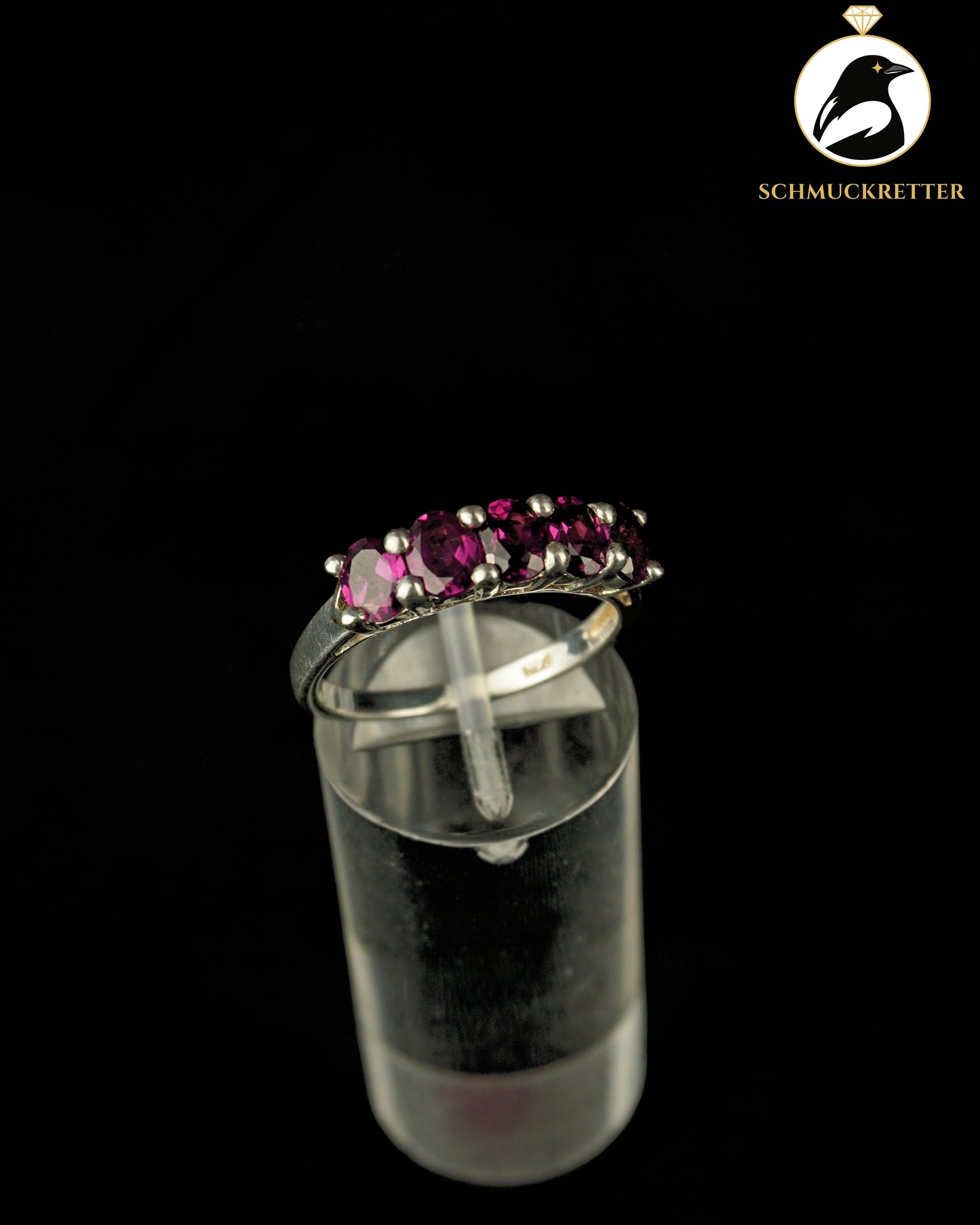 925 Silber Halbmemory Ring mit Rhodolith-Granat, Gr. 57 & 60