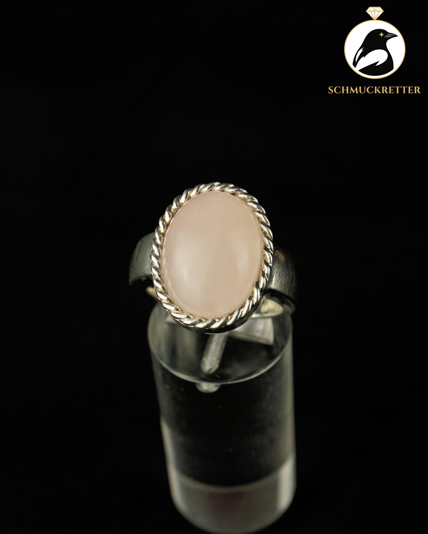 925 Silber Ring mit Rosenquarz von La Luna, Gr. 57