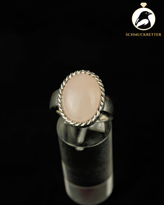 925 Silber Ring mit Rosenquarz von La Luna, Gr. 57