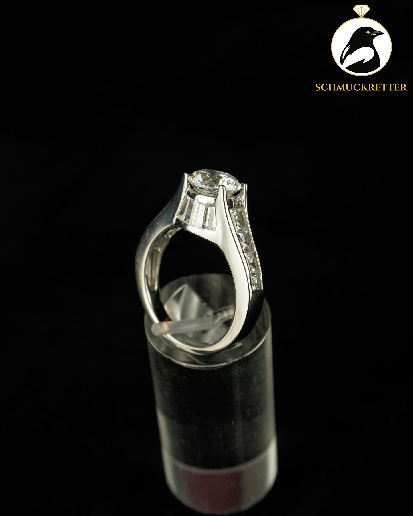 925 Silber Zirkonia-Ring mit hohem Aufbau von Diamonique, Gr. 57