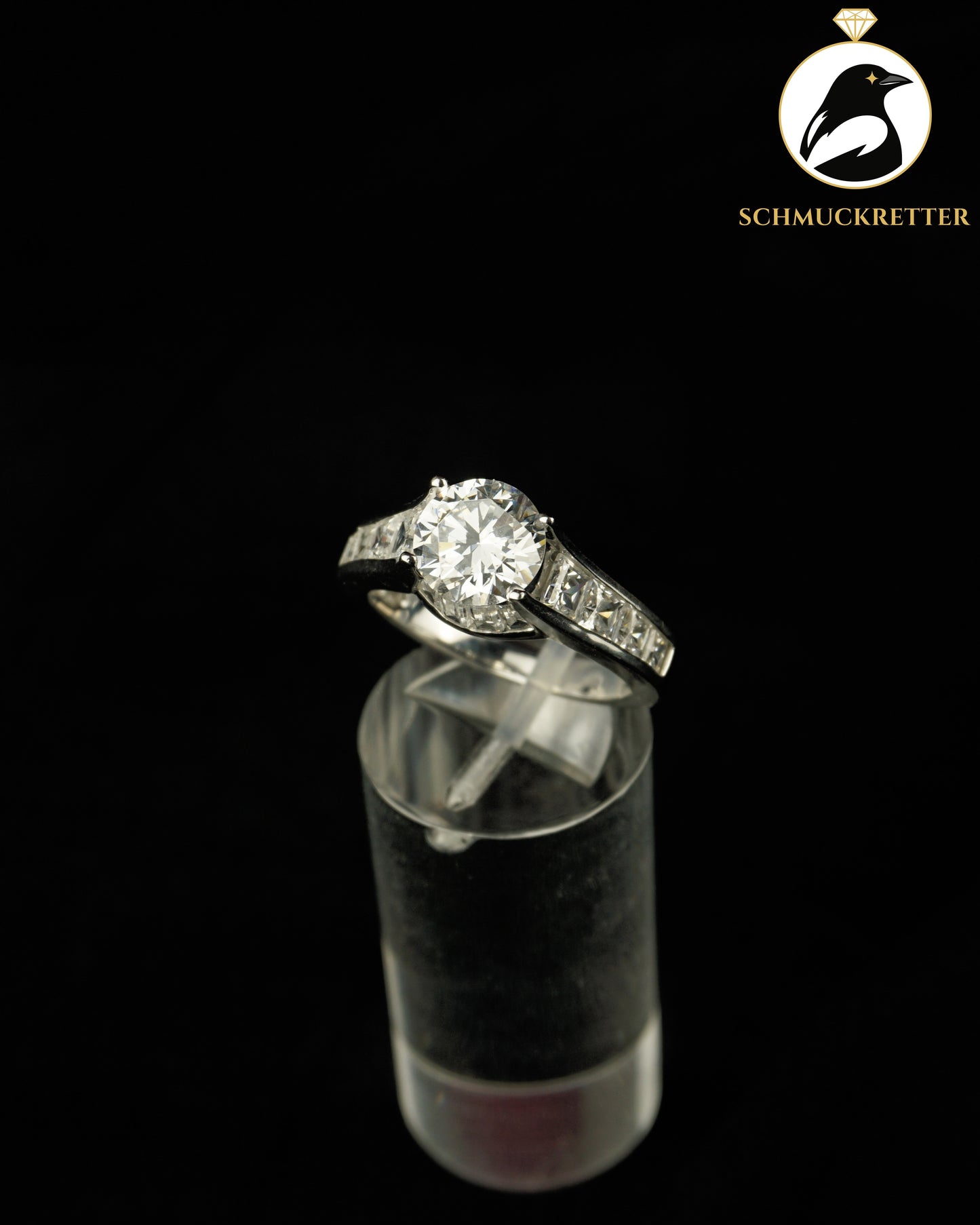 925 Silber Zirkonia-Ring mit hohem Aufbau von Diamonique, Gr. 57