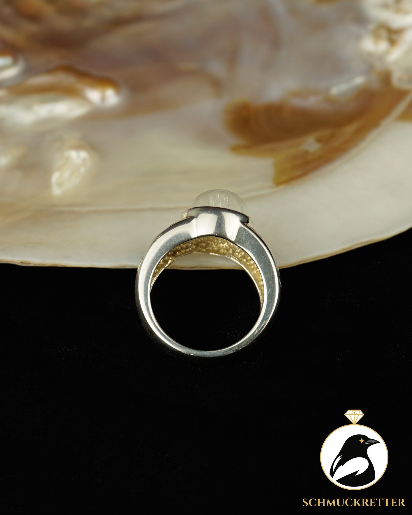 925 Silber Ring mit Mondstein von La Luna, Gr. 57