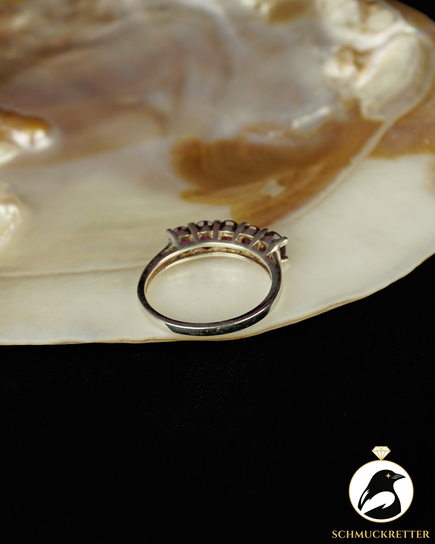 925 Silber Halbmemory Ring mit Rhodolith-Granat, Gr. 57 & 60