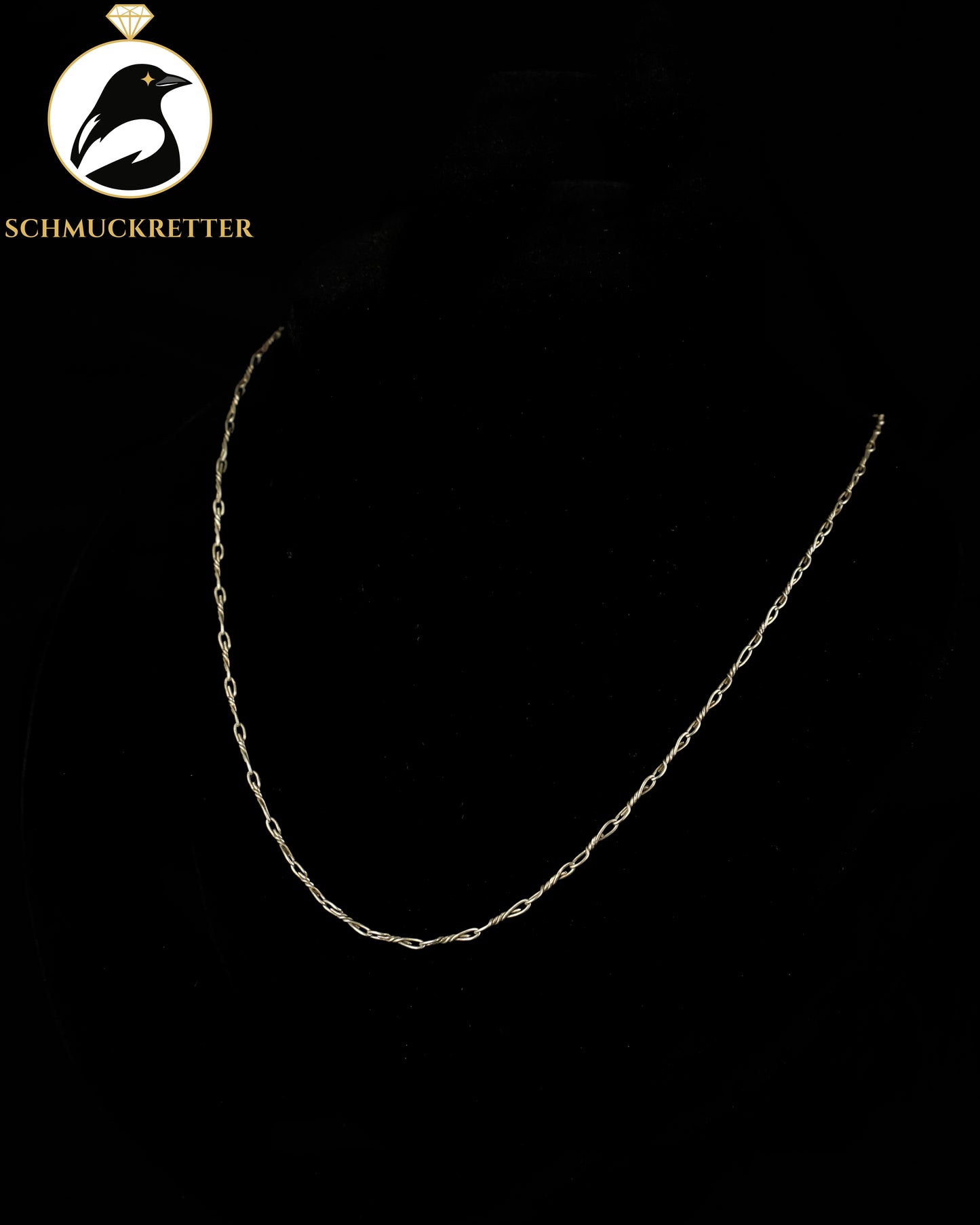 Antike 835 Silberkette mit gedrehtem Spiralglieder-Muster