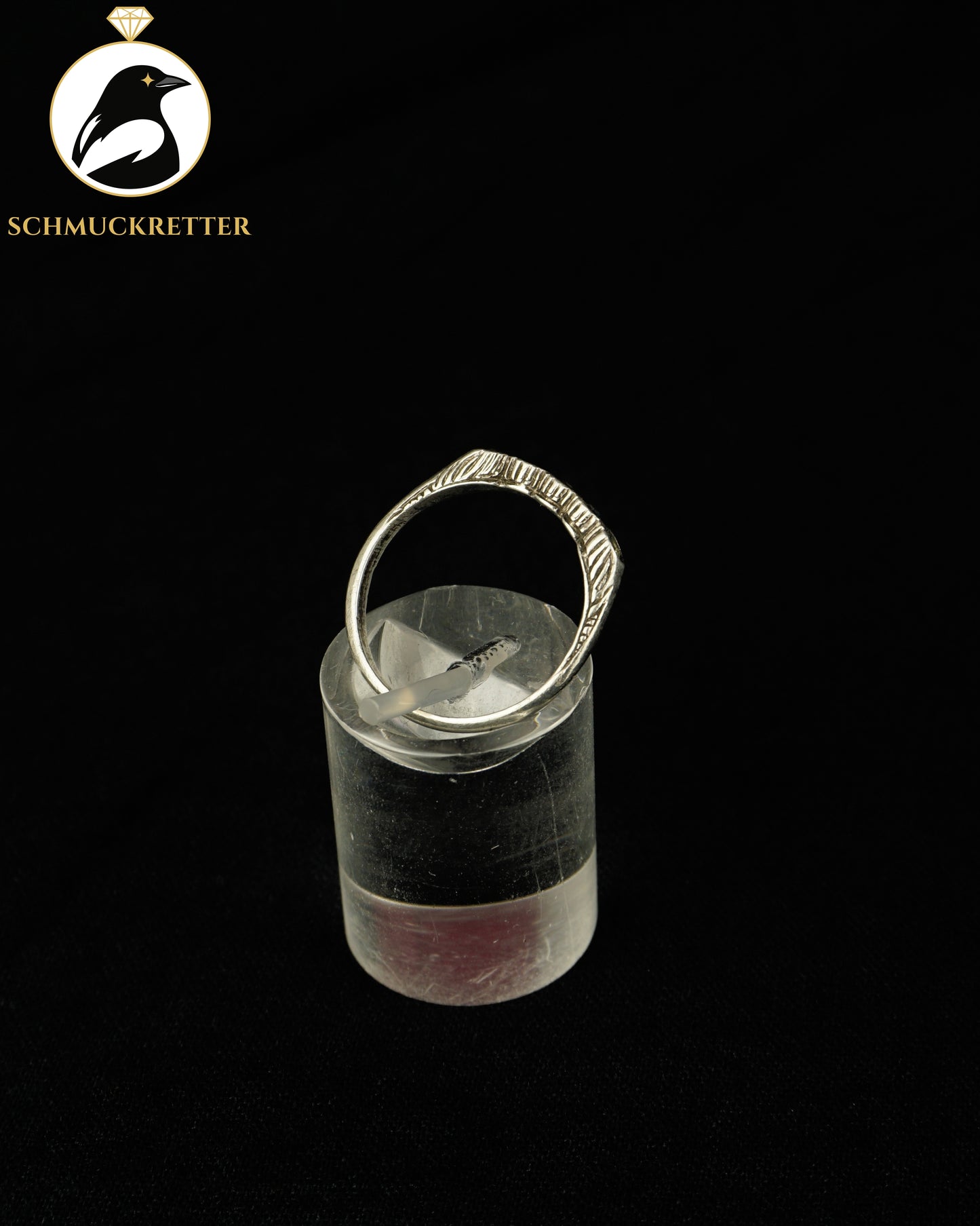 Historischer Jugendstil-Ring | 835 Silber & weiße Glassteine, Gr. 54