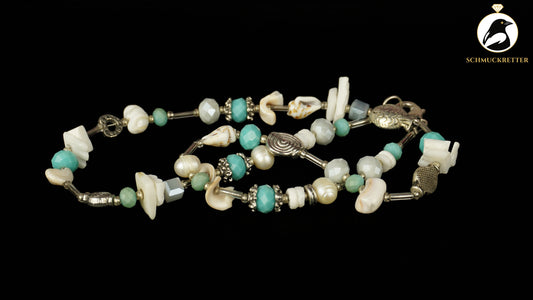 Kette 'Mermaid Trinkets' - mit Muscheln, Perlen & Glassteinen
