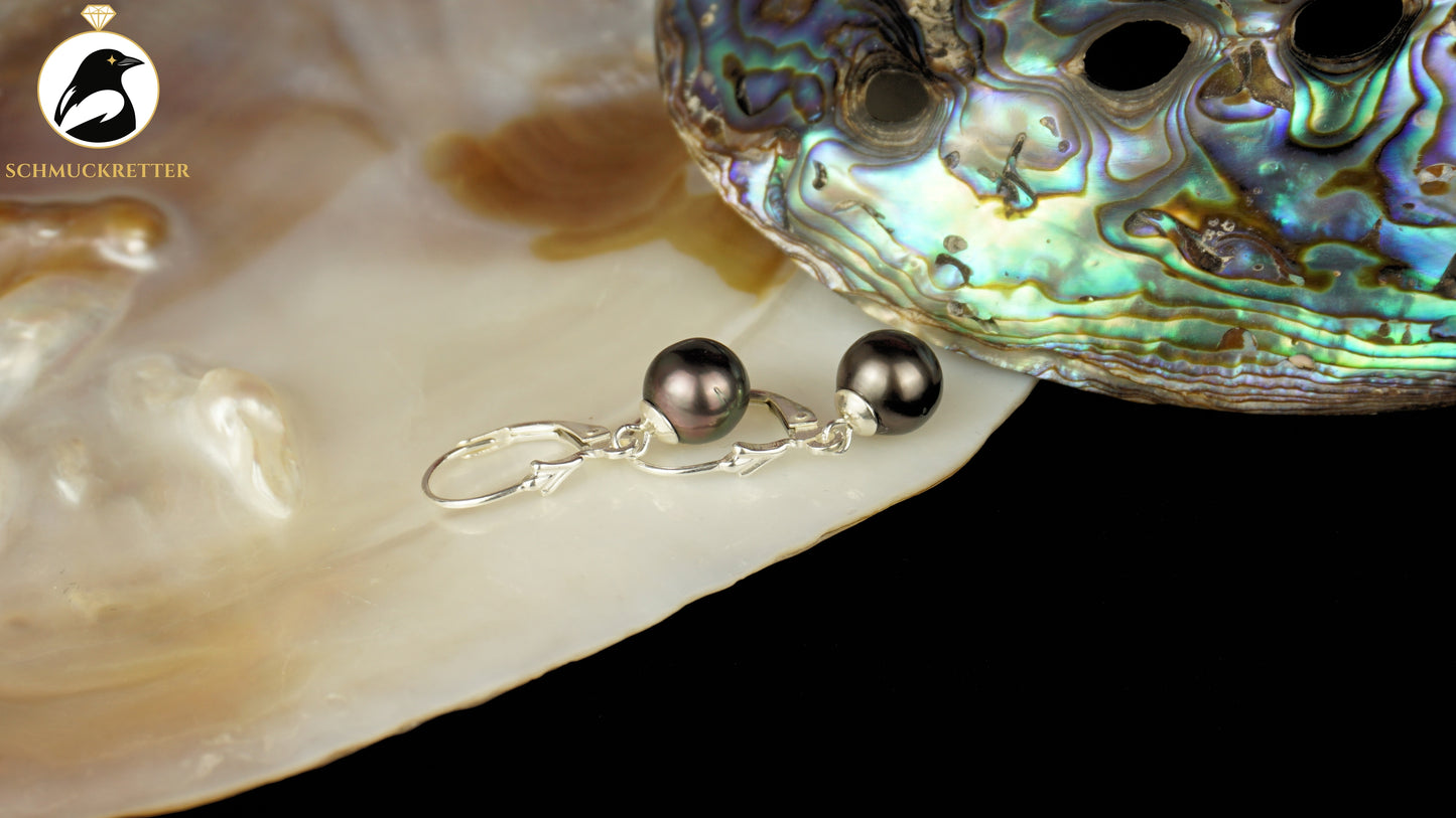 Ohrringe mit echten Tahitiperlen & 925 Silber Brisur