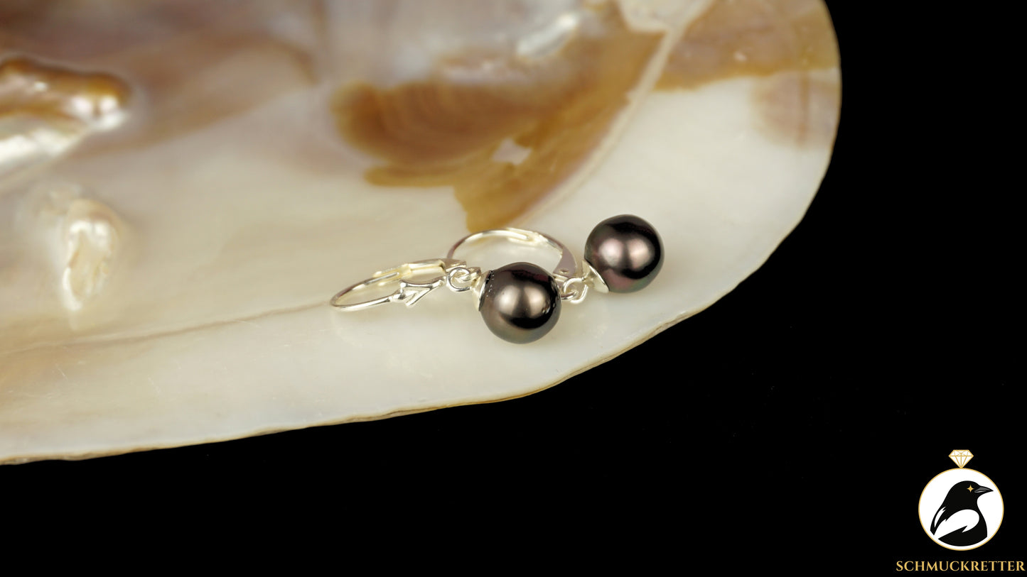 Ohrringe mit echten Tahitiperlen & 925 Silber Brisur