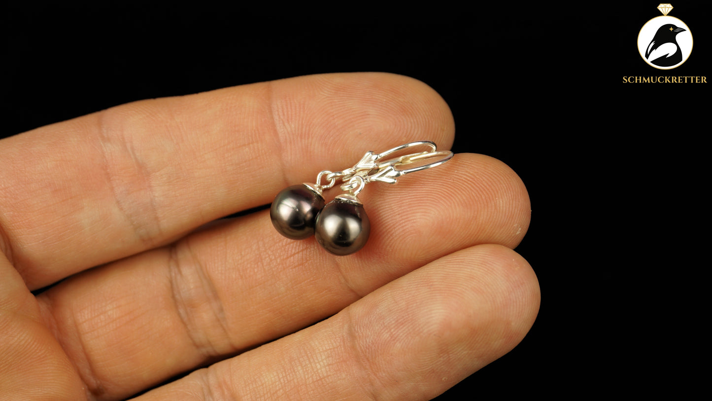 Ohrringe mit echten Tahitiperlen & 925 Silber Brisur