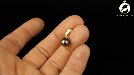 Anhänger mit echter Tahitiperle & 333 Gold Schlaufe