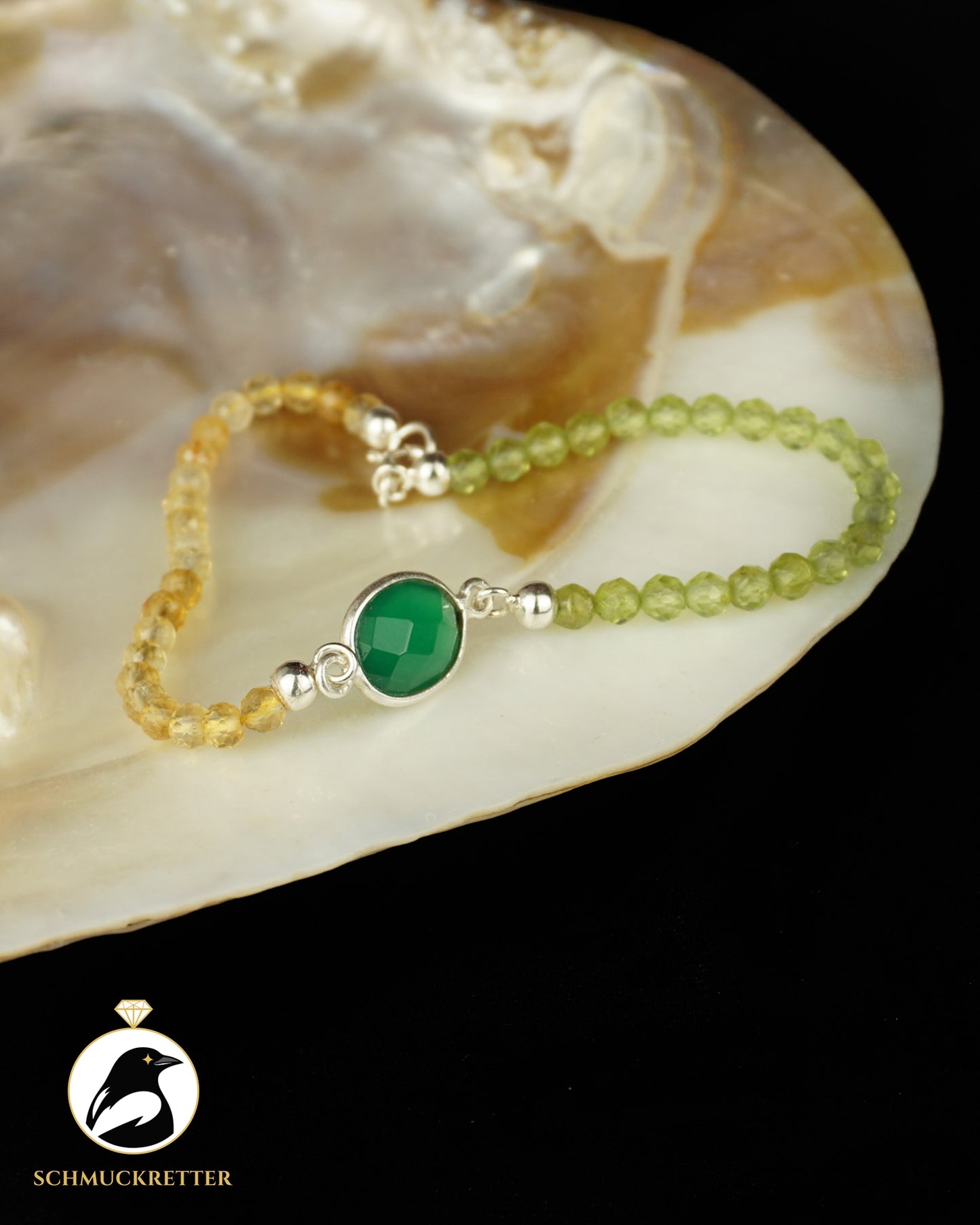 Armband | Jemenchamäleon | Peridot, Citrin & Grüner Achat