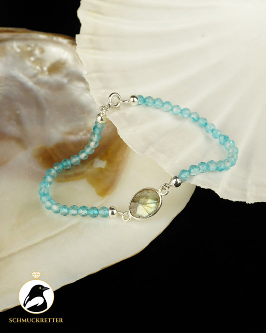 Armband | Blauer Baumwaran | Labradorit & Blautopas