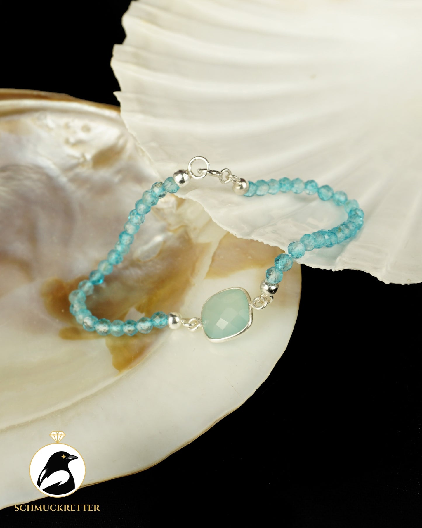 Armband | Blauer Floridakrebs | Blautopas & Chalcedon