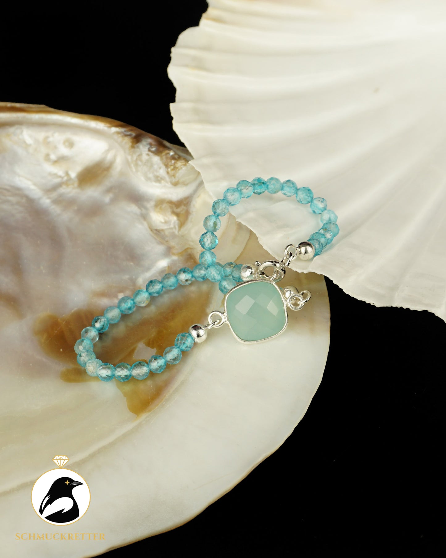 Armband | Blauer Floridakrebs | Blautopas & Chalcedon