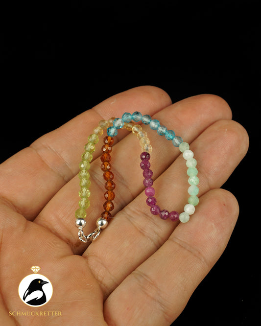 Armband | Papageifisch | Blautopas, Chrysopras, Rubin, Hessonit, Peridot, Citrin