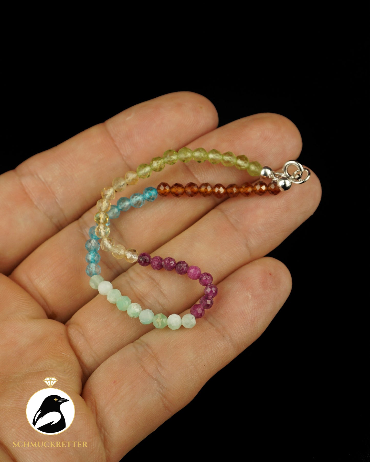 Armband | Papageifisch | Blautopas, Chrysopras, Rubin, Hessonit, Peridot, Citrin