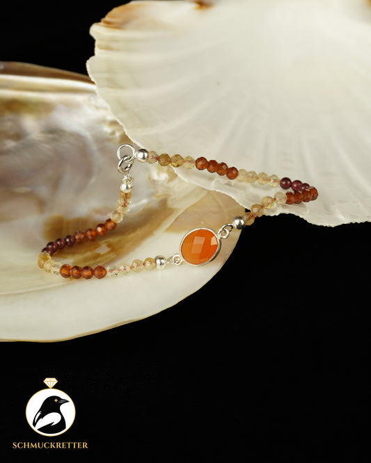 Armband | Bartagame | Karneol, Granat, Citrin & Hessonit