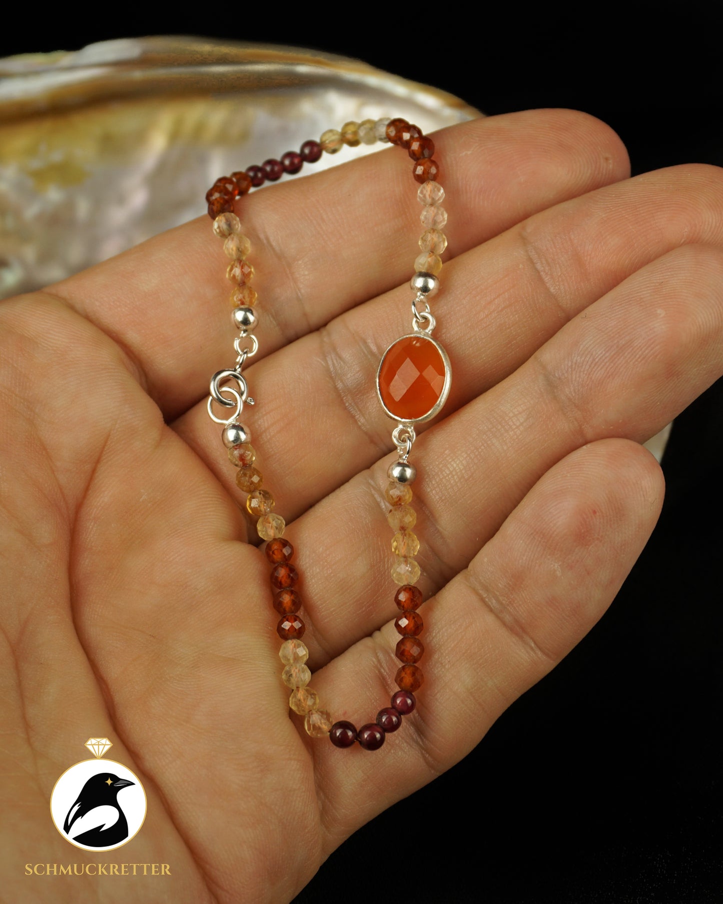 Armband | Bartagame | Karneol, Granat, Citrin & Hessonit