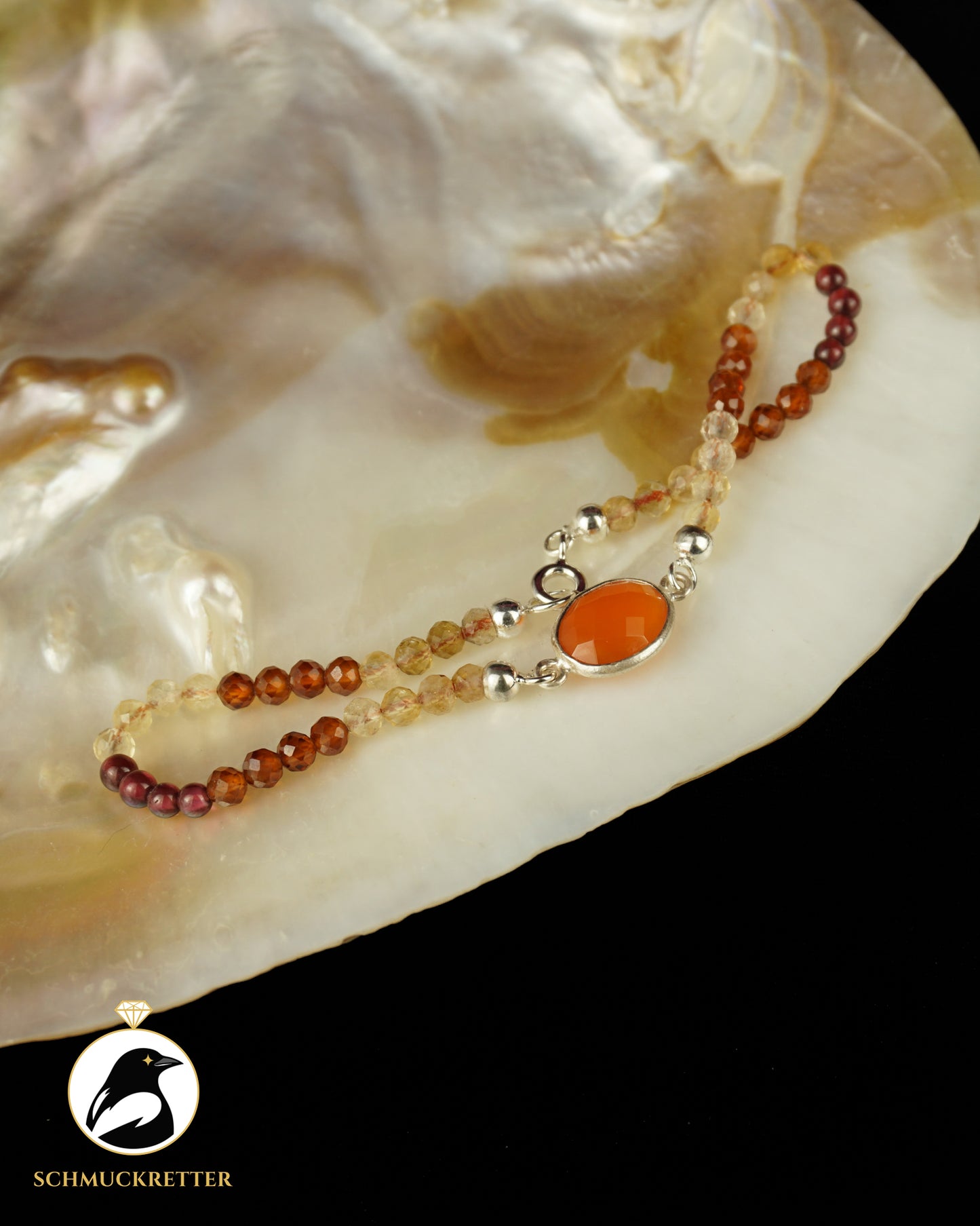 Armband | Bartagame | Karneol, Granat, Citrin & Hessonit