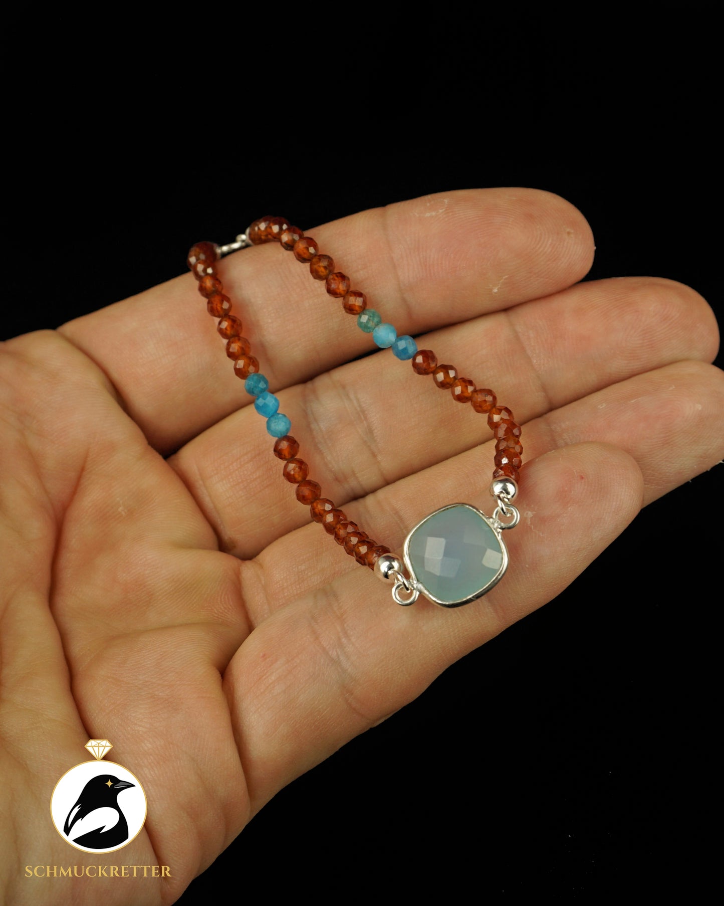 Armband | Eisvogel I | Chalcedon, Hessonit & Apatit
