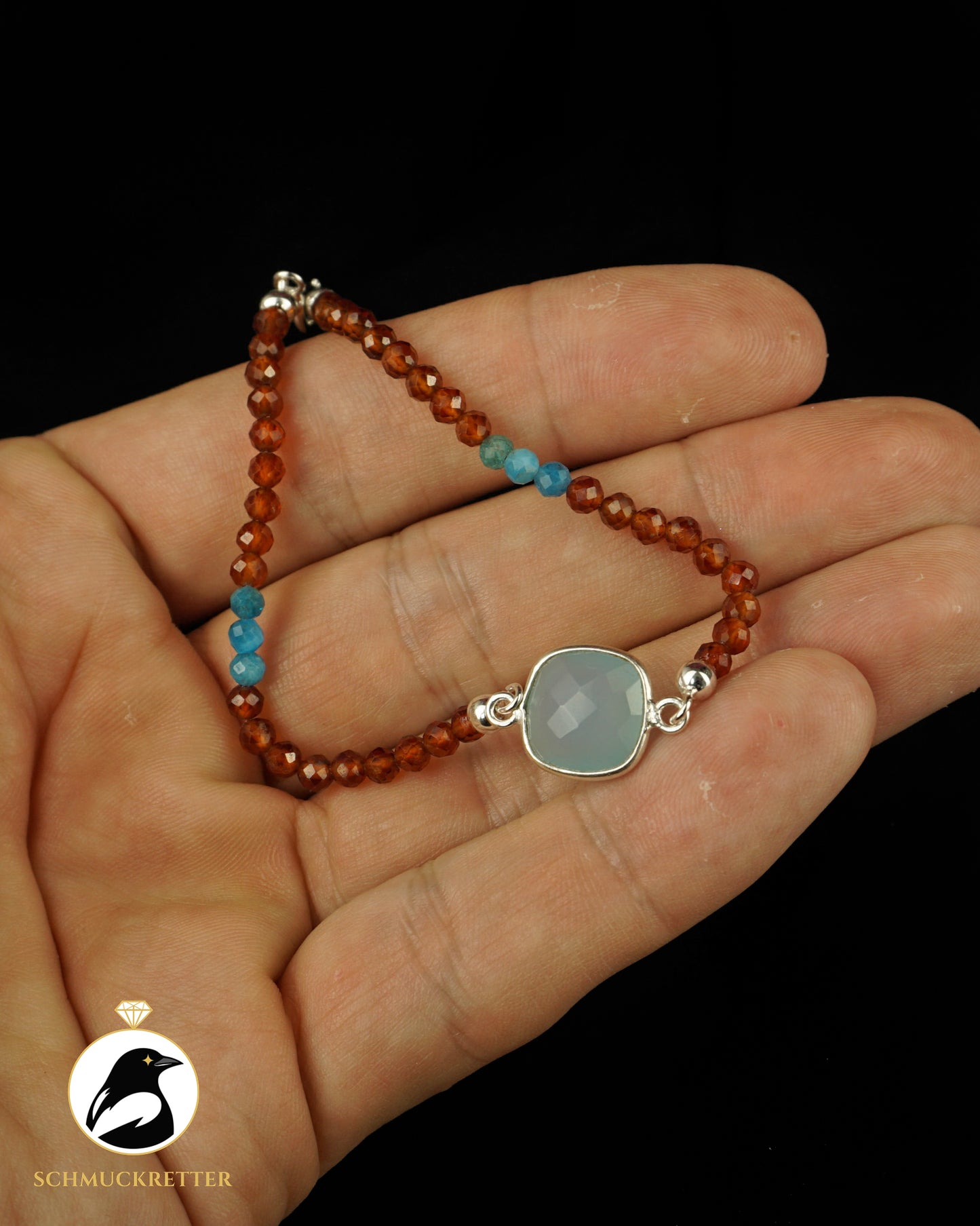 Armband | Eisvogel I | Chalcedon, Hessonit & Apatit