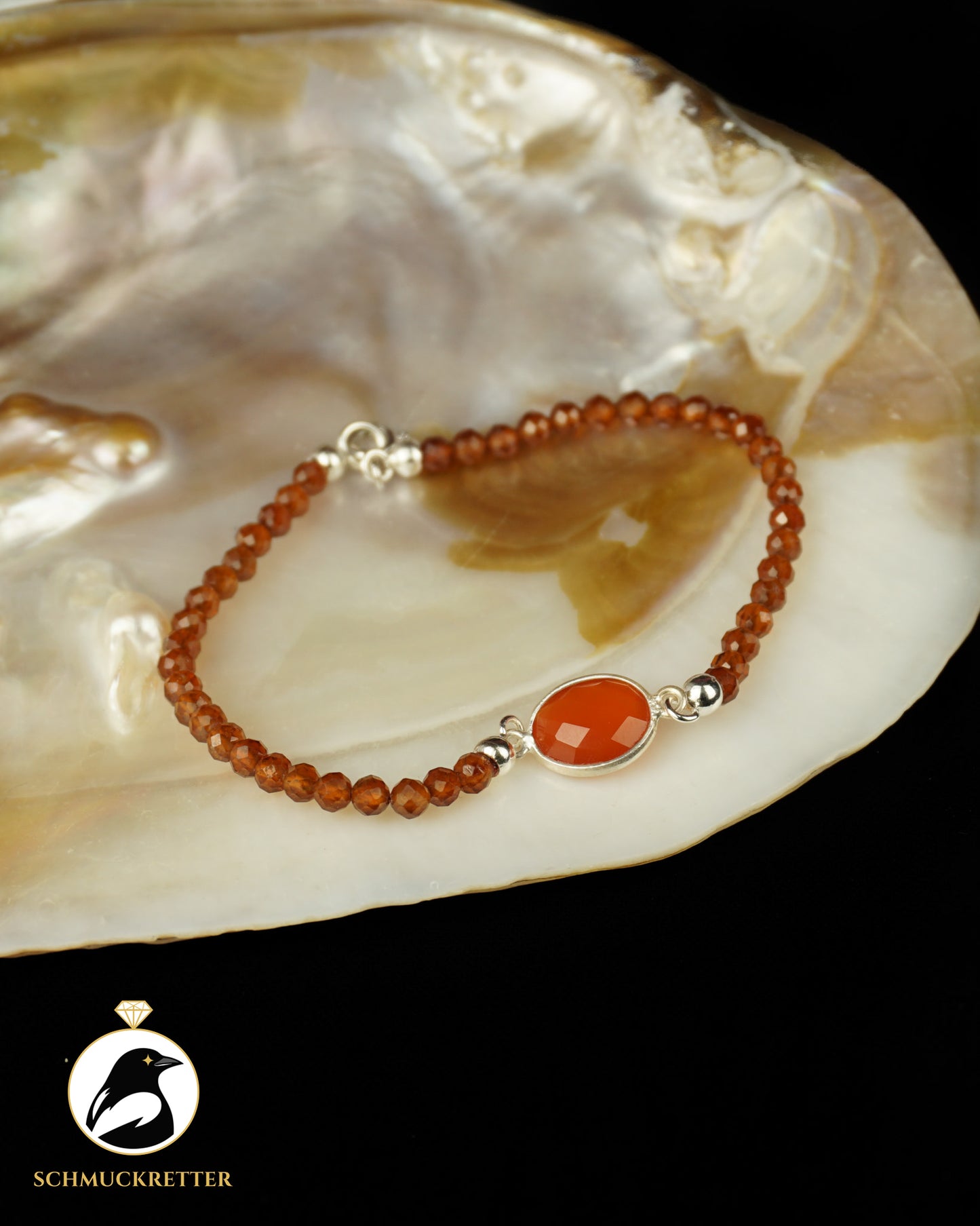Armband | Mandarinenkrabbe | Karneol & Hessonit 🦀