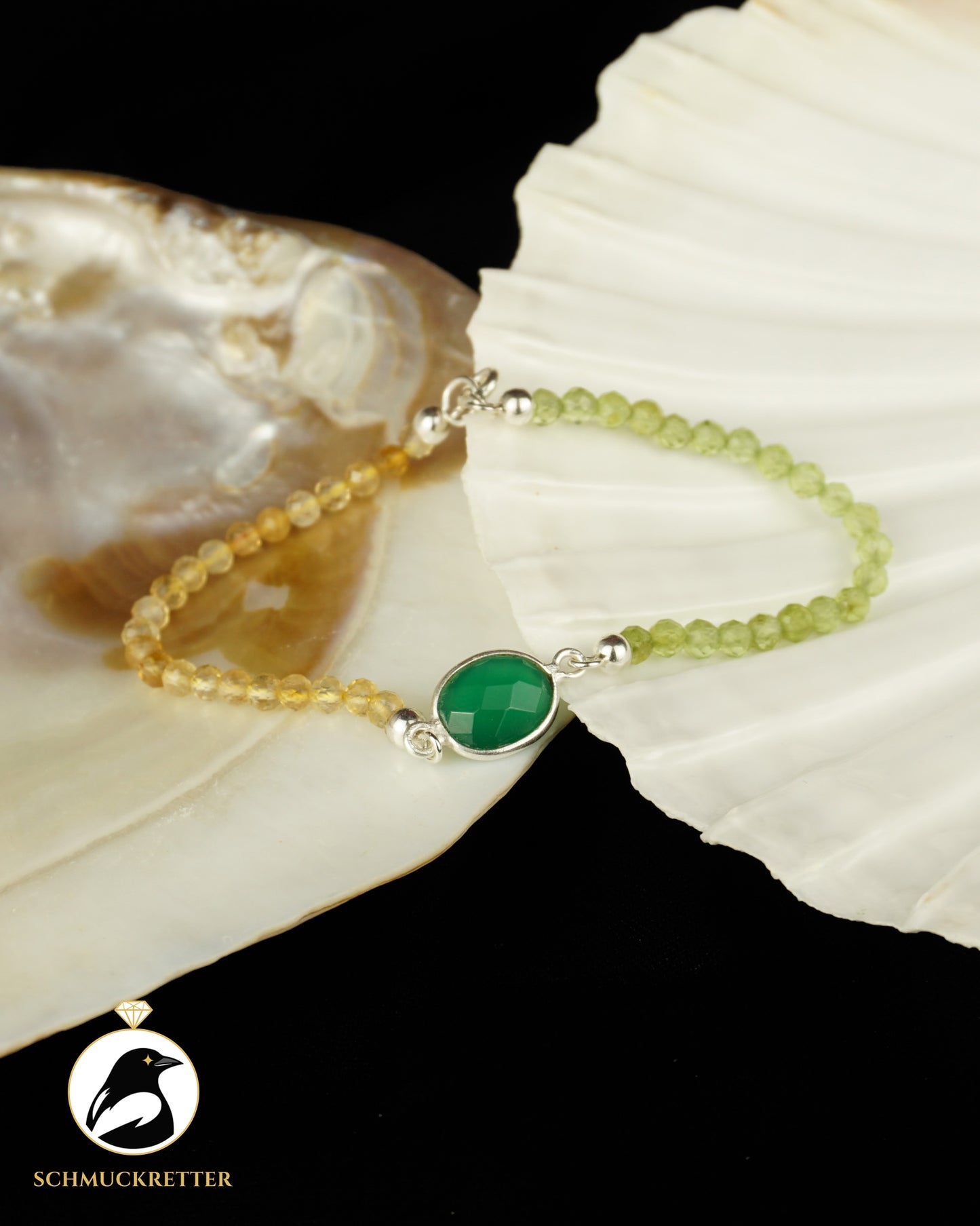 Armband | Jemenchamäleon | Peridot, Citrin & Grüner Achat